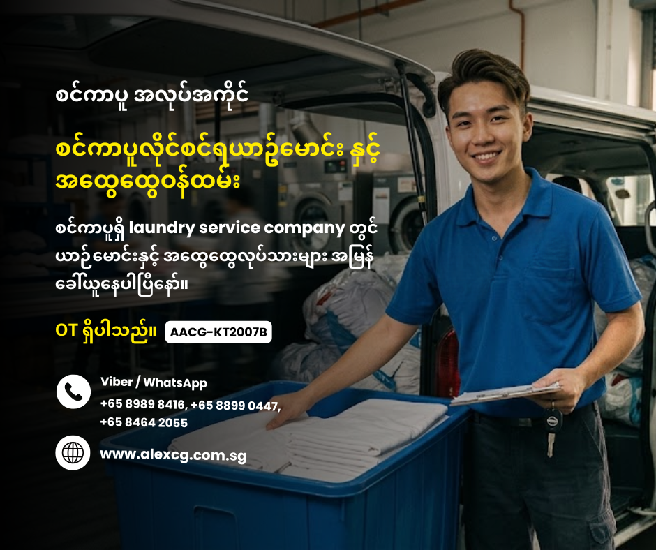 စင်ကာပူလိုင်စင်ရယာဥ်မောင်း နှင့် အထွေထွေဝန်ထမ်း