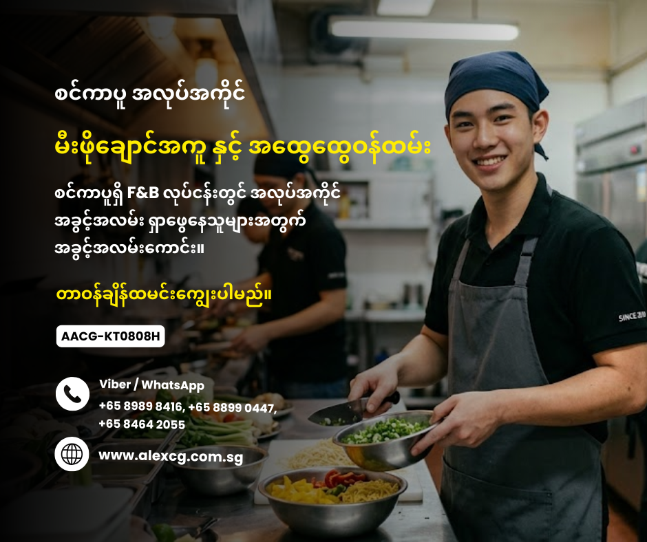 မီးဖိုချောင်အကူ နှင့် အထွေထွေဝန်ထမ်း