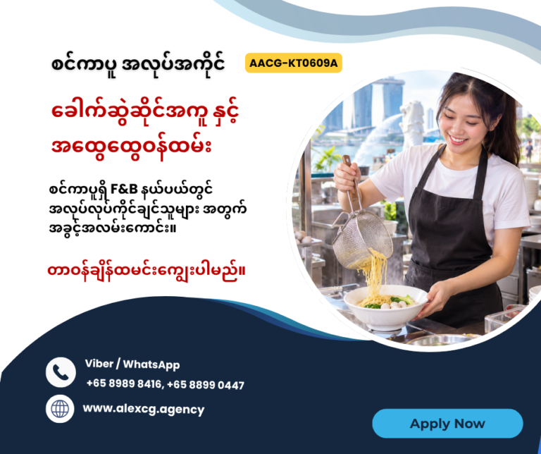 ခေါက်ဆွဲဆိုင်အကူ နှင့် အထွေထွေဝန်ထမ်း